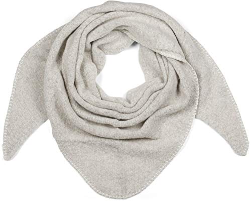 styleBREAKER Damen XXL Strick Dreieck Schal einfarbig leicht meliert, Dreiecktuch, Winter Schal warm weich, Tuch 01017128, Farbe:Hellgrau von styleBREAKER