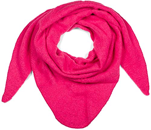 styleBREAKER Damen XXL Strick Dreieck Schal einfarbig leicht meliert, Dreiecktuch, Winter Schal warm weich, Tuch 01017128, Farbe:Neonpink von styleBREAKER