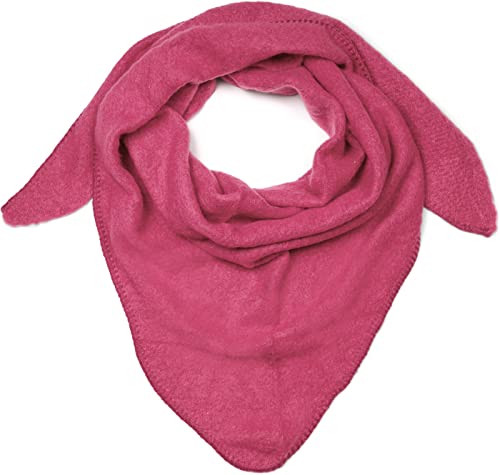 styleBREAKER Damen XXL Strick Dreieck Schal einfarbig leicht meliert, Dreiecktuch, Winter Schal warm weich, Tuch 01017128, Farbe:Pink von styleBREAKER