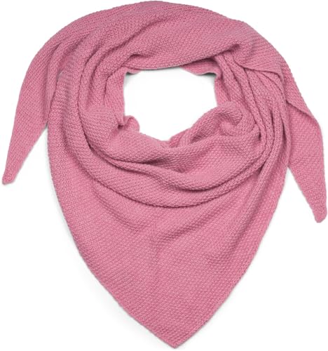 styleBREAKER Damen XXL Strick Dreieck Schal mit Reiskorn Strickmuster in Unifarben, Schal, Leichtes Tuch 01020042, Farbe:Rosa von styleBREAKER