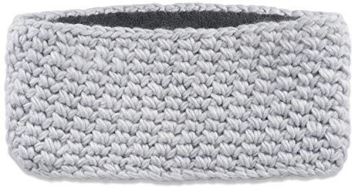 styleBREAKER Damen breites Grob gehäkeltes Stirnband einfarbig, Thermo Fleece Futter, Tube Schal, Winter Headband 04026050, Farbe:Hellgrau von styleBREAKER