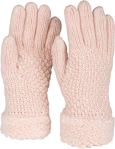 styleBREAKER Damen warme Winter Handschuhe mit Perlmuster und Fleece, Thermo Strickhandschuhe, Fingerhandschuhe 09010032, Farbe:Altrose von styleBREAKER