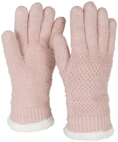 styleBREAKER Damen warme Winter Handschuhe mit Reiskorn Muster und Fleece, Thermo Strickhandschuhe, Fingerhandschuhe 09010040, Farbe:Altrose von styleBREAKER