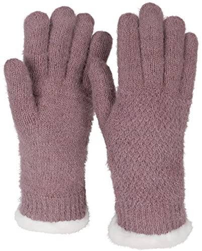 styleBREAKER Damen warme Winter Handschuhe mit Reiskorn Muster und Fleece, Thermo Strickhandschuhe, Fingerhandschuhe 09010040, Farbe:Mauve von styleBREAKER