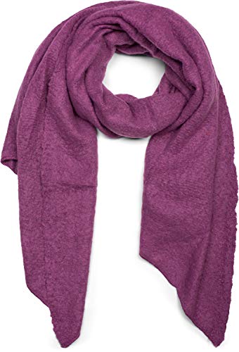 styleBREAKER Damen weicher unifarbener Web Schal in asymmetrischer Form, Winter, Stola 01017118, Farbe:Violett von styleBREAKER