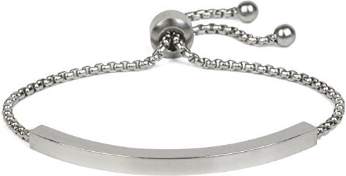 styleBREAKER Edelstahl Slider Armband mit Schmuckelement, Ankerkette, Schiebeverschluss, Schmuck, Damen 05040082, Farbe:Silber von styleBREAKER