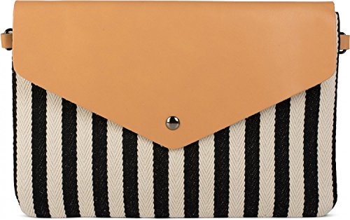 styleBREAKER Envelope Clutch im maritimen Streifen Look mit Fischgrät Muster, Umhängetasche, Tasche, Damen 02012153, Farbe:Schwarz-Beige styleBREAKER Envelope Clutch im maritimen Streifen Look mit Fischgrät Muster, Umhängetasche, Tasche, Damen 02012153, Farbe:Schwarz-Beige von styleBREAKER