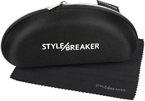 styleBREAKER Etui für Sonnenbrillen mit Putztuch, Softcase mit Reißverschluss, Brillenbox 09020057, Farbe:Schwarz von styleBREAKER