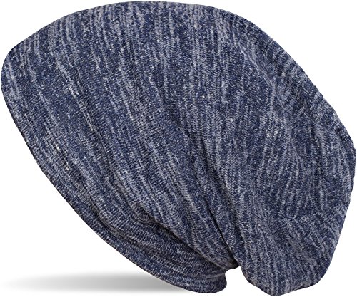 styleBREAKER Feinstrick Beanie Mütze in Melange Optik, Slouch Longbeanie, Unisex 04024128, Farbe:Blau-Hellblau von styleBREAKER