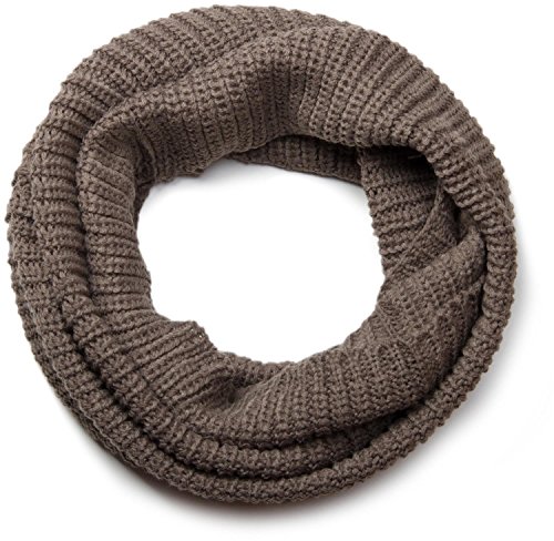 styleBREAKER Unisex Feinstrick Schal, einfarbiger Loop Schlauchschal, Feinripp Winter Strickschal, Loopschal 01018112, Farbe:Taupe von styleBREAKER