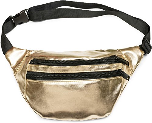 styleBREAKER Gürteltasche im Metallic Look und Reißverschluss, Bauchtasche, Hüfttasche, Damen 02012243, Farbe:Gold von styleBREAKER