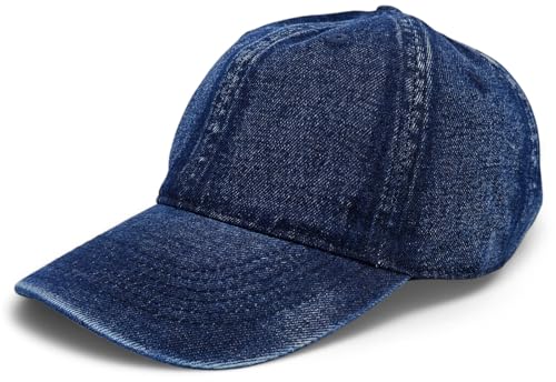 styleBREAKER Jeans Baseball Cap Unisex | Denim Basecap mit Verstellbarer Schnalle | 6-Panel Cap mit Gebogenem Schirm & Luftlöchern | Atmungsaktive Baumwoll-Mütze für Damen & Herren, Farbe:Dunkelblau von styleBREAKER