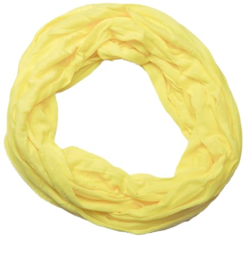 styleBREAKER Damen Jersey Loop Schlauchschal in Crash-Optik | Leichter elastischer Sommerschal Unifarben | Weich & Modisch | One Size, Farbe:Gelb von styleBREAKER