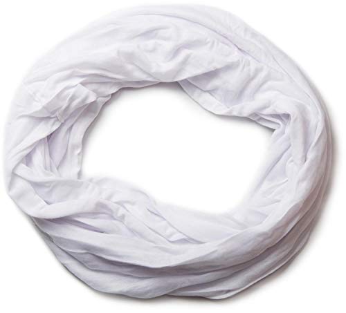 styleBREAKER Damen Jersey Loop Schlauchschal in Crash-Optik | Leichter elastischer Sommerschal Unifarben | Weich & Modisch | One Size, Farbe:Weiß von styleBREAKER