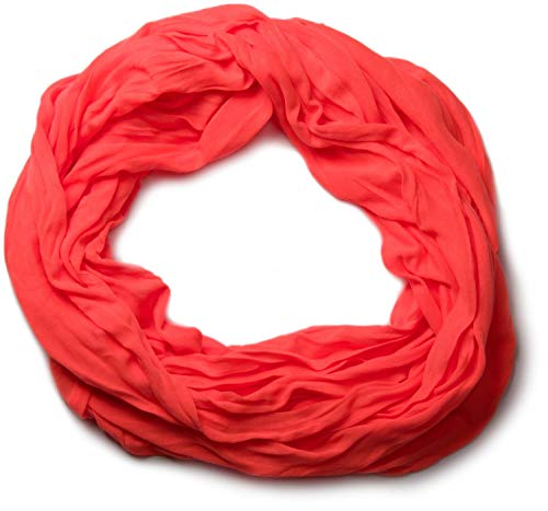 styleBREAKER Damen Jersey Loop Schlauchschal in Crash-Optik | Leichter elastischer Sommerschal Unifarben | Weich & Modisch | One Size, Farbe:Neonorange von styleBREAKER