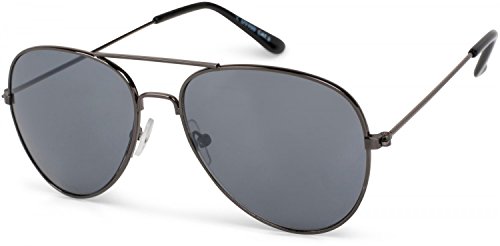 styleBREAKER Kinder Pilotenbrille mit Edelstahl Metall Gestell, verspiegelt oder getönt, Fliegerbrille, Sonnenbrille 09020059, Farbe:Gestell Anthrazit/Glas Grau getönt von styleBREAKER