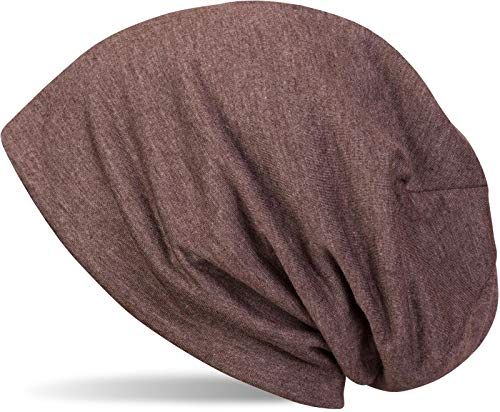 styleBREAKER Klassische Slouch Beanie Mütze, leicht und weich, Longbeanie, Unisex 04024018, Farbe:Dunkelbraun meliert von styleBREAKER