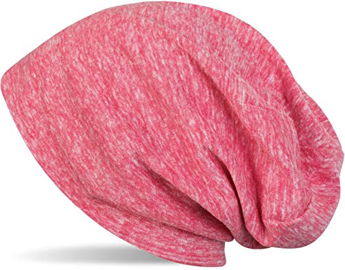 styleBREAKER Klassische Slouch Beanie Mütze, leicht und weich, Longbeanie, Unisex 04024018, Farbe:Koralle meliert von styleBREAKER