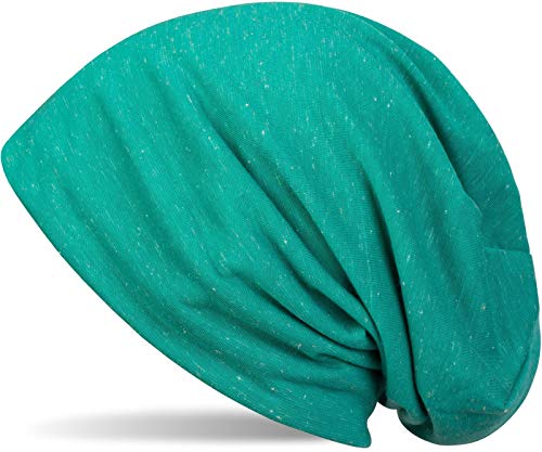 styleBREAKER Klassische Slouch Beanie Mütze, leicht und weich, Longbeanie, Unisex 04024018, Farbe:Türkis-Grün meliert von styleBREAKER