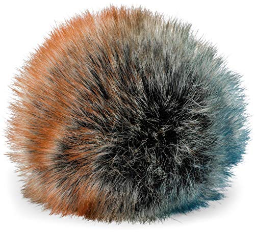 styleBREAKER Kunstfell Bommel für Mützen und Beanies, Fake Fur, Winter Fellbommel 04024161, Farbe:Orange-Blau von styleBREAKER