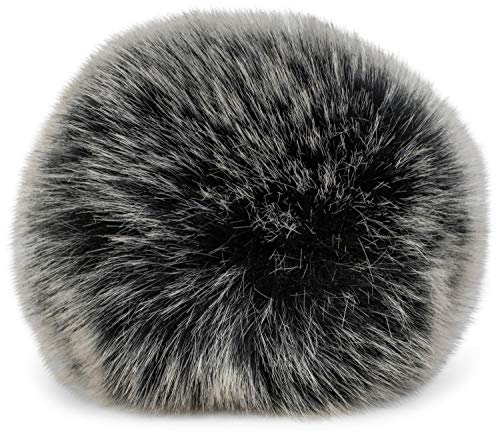 styleBREAKER Kunstfell Bommel für Mützen und Beanies, Fake Fur, Winter Fellbommel 04024161, Farbe:Schwarz-Weiß von styleBREAKER