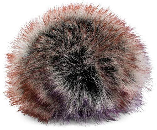 styleBREAKER Kunstfell Bommel für Mützen und Beanies, Fake Fur, Winter Fellbommel 04024161, Farbe:Violett-Orange von styleBREAKER