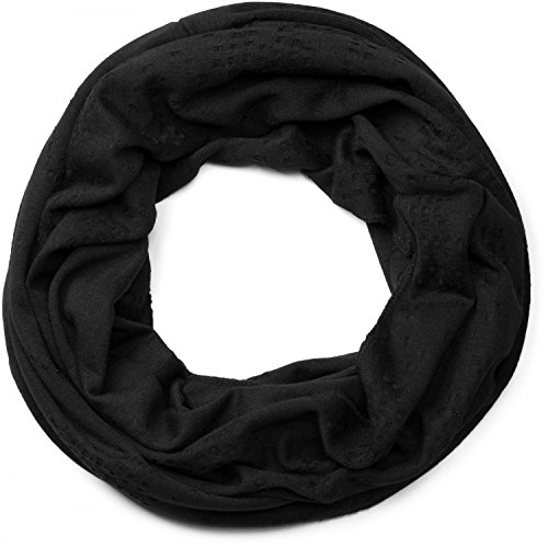 styleBREAKER Loop Schlauchschal im Destroyed Vintage used Look mit kleinen Löchern, Unisex 01016114, Farbe:Schwarz von styleBREAKER