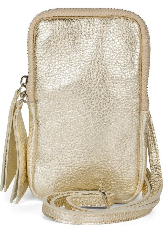 styleBREAKER Mini Bag (1-tlg), Echtleder Handy Umhängetasche von styleBREAKER