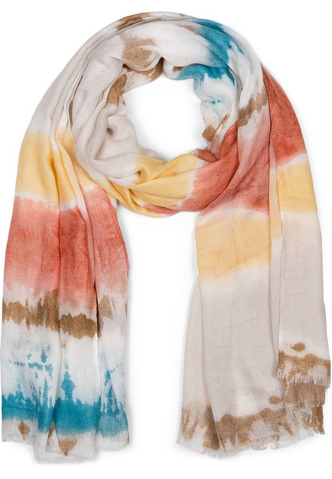styleBREAKER Modeschal Schal mit Batik Streifen Muster, (1-St) von styleBREAKER
