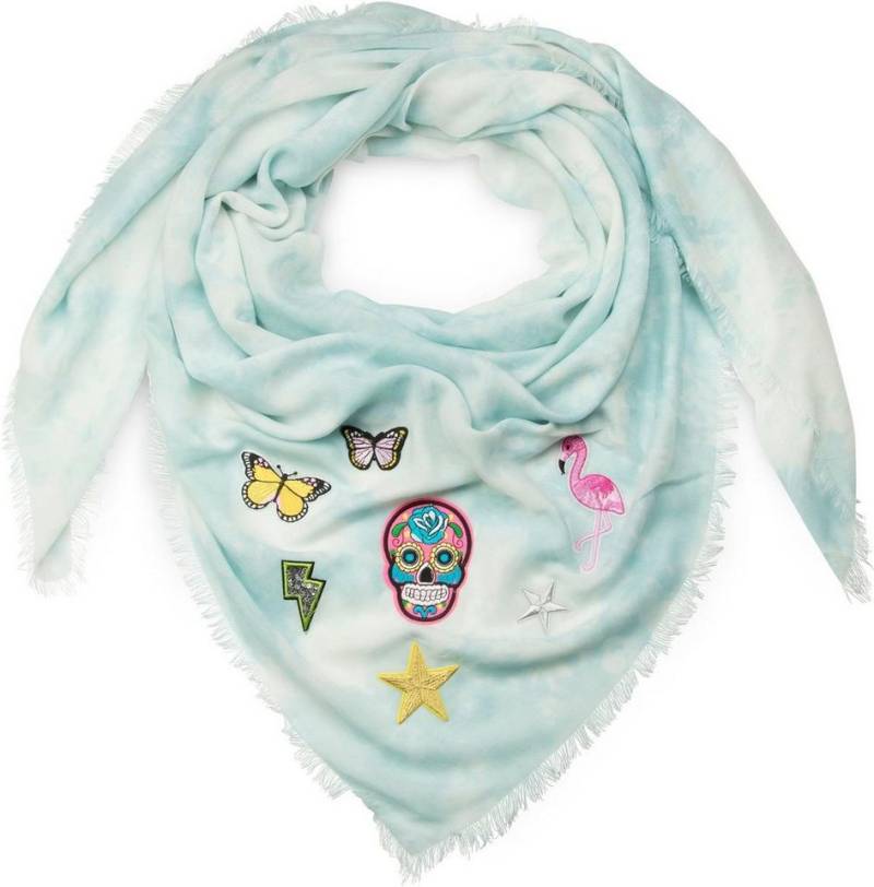 styleBREAKER Modetuch Vierecktuch mit Patches, (1-St) von styleBREAKER