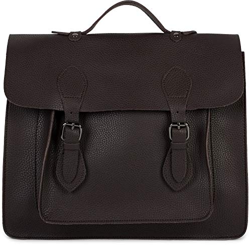 styleBREAKER Multifunktion Messenger Bag Umhängetasche mit Schnallen, Schultertasche, Rucksack, Aktentasche, Unisex 02012312, Farbe:Dunkelbraun von styleBREAKER