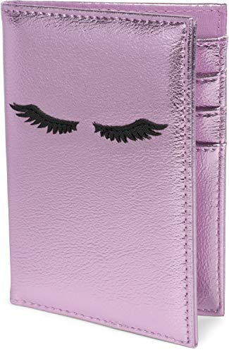 styleBREAKER Reisepasshülle Lashes mit metallisch glänzender Oberfläche, Reisepassetui, Passhülle, Kartenetui 02013020, Farbe:Rosa von styleBREAKER