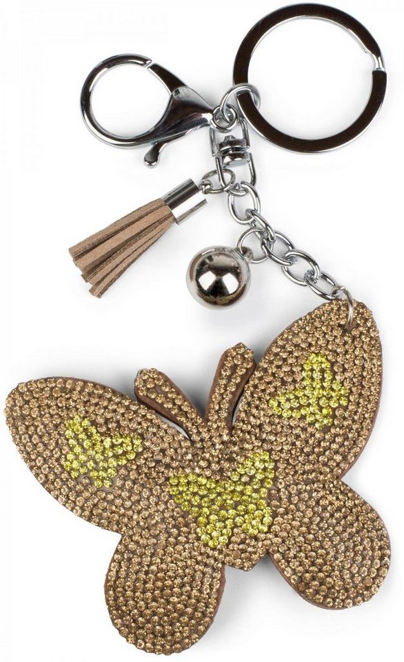 styleBREAKER Schlüsselanhänger (1-tlg), Schlüsselanhänger mit Strass Schmetterling von styleBREAKER