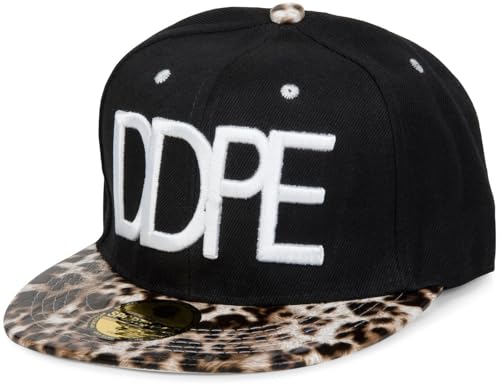 styleBREAKER Snapback Cap DDPE im Leo Design mit Schlangen Prägung, Baseball Cap, verstellbar, Unisex 04023034, Farbe:Schwarz-Weiß von styleBREAKER