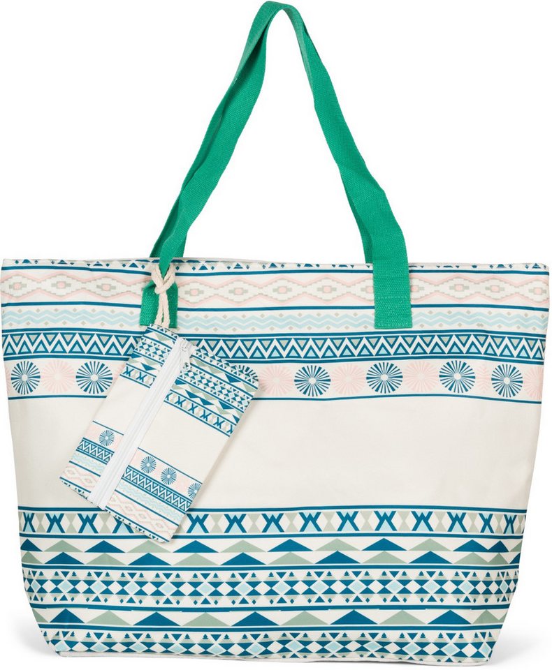 styleBREAKER Strandtasche (1-tlg), Strandtasche Azteken Muster - Boho von styleBREAKER