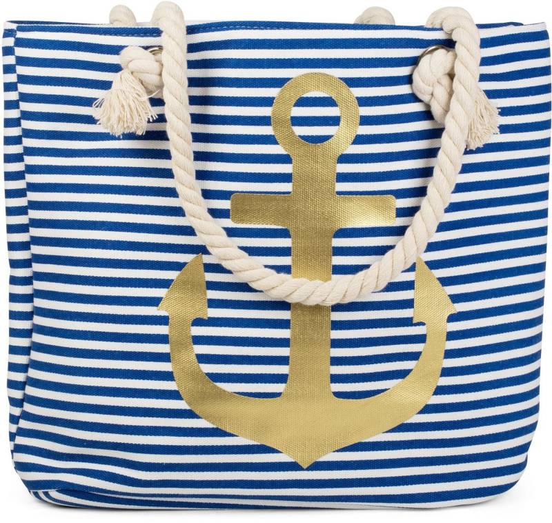 styleBREAKER Strandtasche Strandtasche mit Streifen und Anker (1-tlg) von styleBREAKER