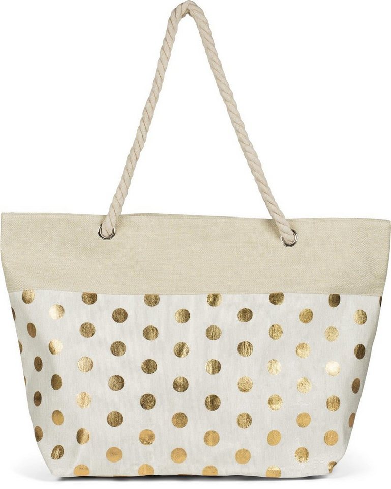 styleBREAKER Strandtasche (1-tlg), Strandtasche mit metallic Punkte von styleBREAKER