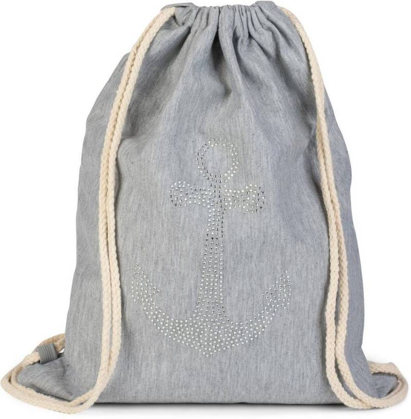 styleBREAKER Turnbeutel Turnbeutel mit Strass Anker (1-tlg) von styleBREAKER