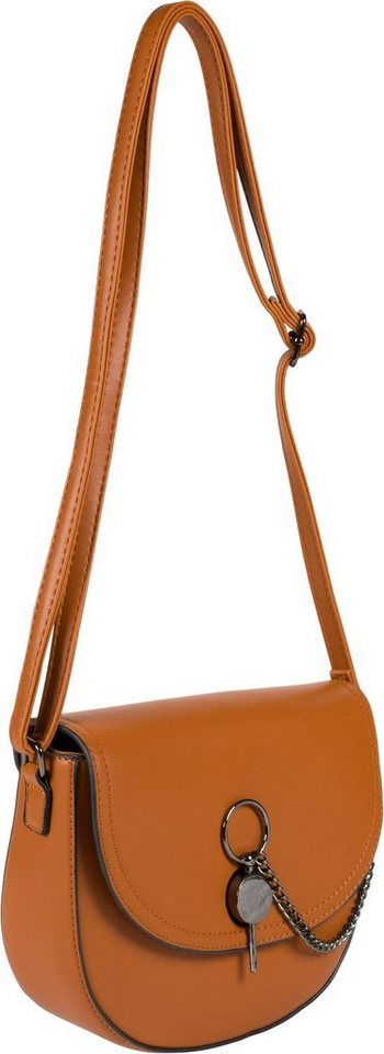 styleBREAKER Umhängetasche (1-tlg), Halbrunde Saddle Bag Umhängetasche mit Kette von styleBREAKER
