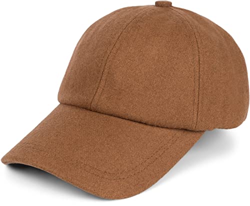 styleBREAKER Unisex Baseball Cap Einfarbig in Flanell Optik mit Wolle, 6-Panel Basecap, Metallschnalle verstellbar 04023088, Farbe:Cognac von styleBREAKER