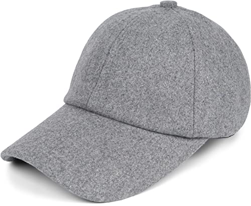 styleBREAKER Unisex Baseball Cap Einfarbig in Flanell Optik mit Wolle, 6-Panel Basecap, Metallschnalle verstellbar 04023088, Farbe:Grau von styleBREAKER