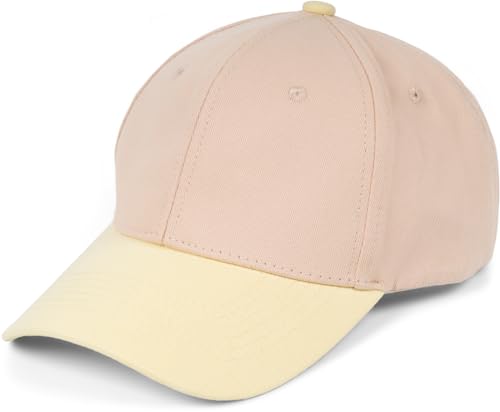 styleBREAKER Unisex Baseball Cap zweifarbig Pastell oder kräftig | 6-Panel Cap Mehrfarbig verstellbar mit Schnalle | Sommer Basecap aus Baumwolle, Farbe:Beige-Gelb von styleBREAKER