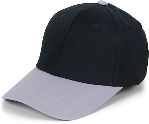 styleBREAKER Unisex Baseball Cap zweifarbig Pastell oder kräftig | 6-Panel Cap Mehrfarbig verstellbar mit Schnalle | Sommer Basecap aus Baumwolle, Farbe:Schwarz-Grau von styleBREAKER