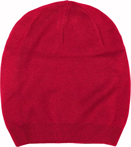 styleBREAKER Unisex Feinstrick Beanie Mütze Einfarbig mit Rippbündchen, Doppellagige Winter Strickmütze warm 04024195, Farbe:Rot von styleBREAKER