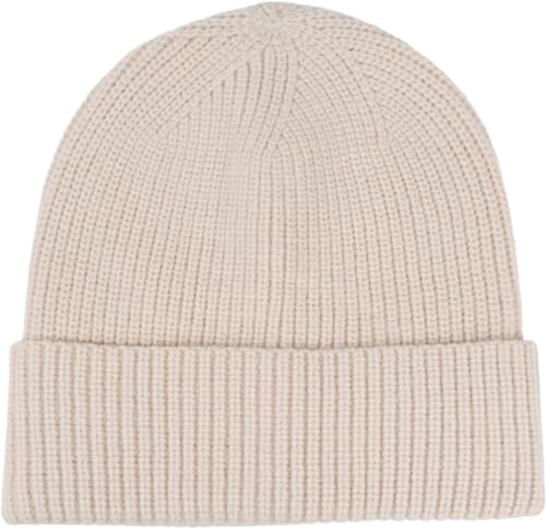 styleBREAKER Unisex Feinstrick Beanie Mütze mit Krempe, warme Winter Strickmütze Einfarbig, Rippen Strickmuster 04024154, Farbe:Beige von styleBREAKER