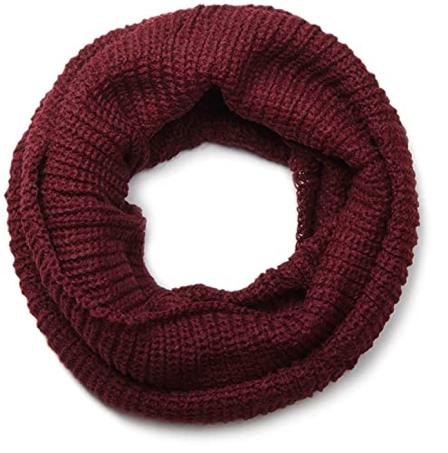 styleBREAKER Unisex Feinstrick Schal, einfarbiger Loop Schlauchschal, Feinripp Winter Strickschal, Loopschal 01018112, Farbe:Bordeaux-Rot von styleBREAKER