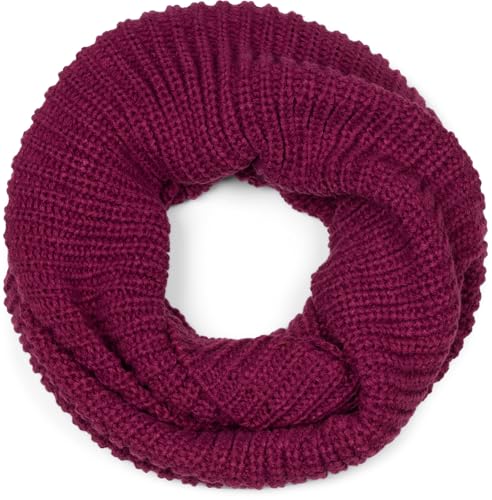 styleBREAKER Unisex Feinstrick Schal, einfarbiger Loop Schlauchschal, Feinripp Winter Strickschal, Loopschal 01018112, Farbe:Bordeaux-Violett von styleBREAKER