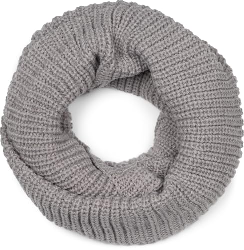 styleBREAKER Unisex Feinstrick Schal, einfarbiger Loop Schlauchschal, Feinripp Winter Strickschal, Loopschal 01018112, Farbe:Hellgrau von styleBREAKER