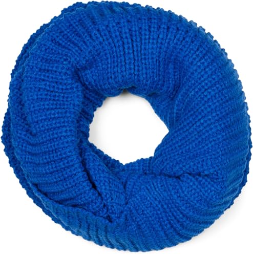 styleBREAKER Unisex Feinstrick Schal, einfarbiger Loop Schlauchschal, Feinripp Winter Strickschal, Loopschal 01018112, Farbe:Royalblau von styleBREAKER