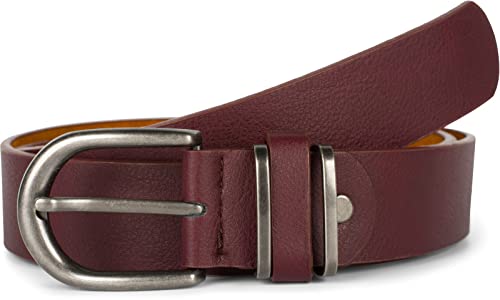 styleBREAKER Unisex Gürtel Unifarben mit Metall an der Gürtelschlaufe, Kunstleder Einfarbig, Hüftgürtel, kürzbar 03010123, Farbe:Bordeaux-Violett, Größe:95cm von styleBREAKER